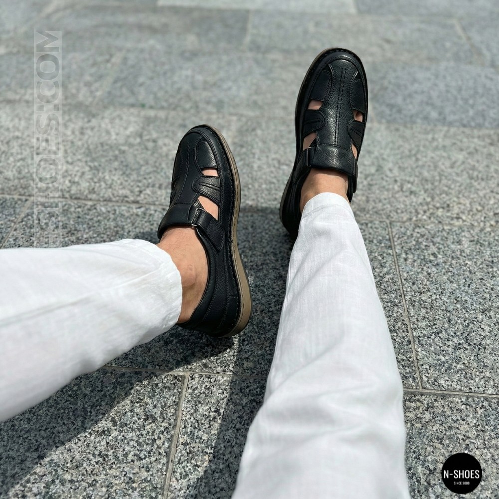 Чоловічі літні туфлі N-SHOES Man's 211820 041 black 6141 з Туреччини