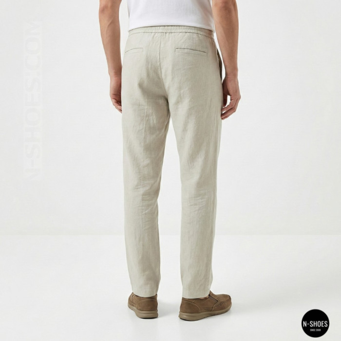 Мужские туфли с перфорацией N-SHOES Man's (Турция) 211834 020 beige nubuk 6142