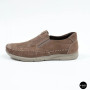 Чоловічі туфлі з перфорацією N-SHOES Man's (Туреччина) 211834 020 beige nubuk 6142
