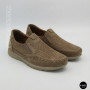 Чоловічі туфлі з перфорацією N-SHOES Man's (Туреччина) 211834 020 beige nubuk 6142