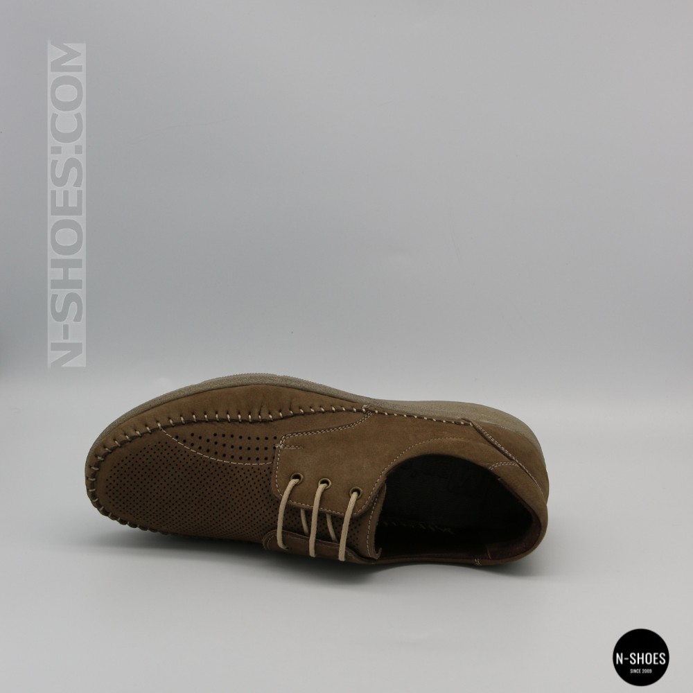 Чоловічі літні шкіряні мокасини на шнурках N-SHOES Mens 185342 021 vizone nubuk 6160