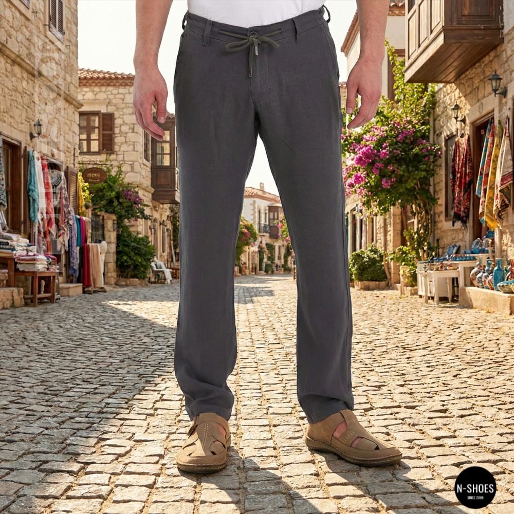 Бежеві чоловічі шкіряні туфлі-мокасини на липучці 211818 041 beige nubuk 6161