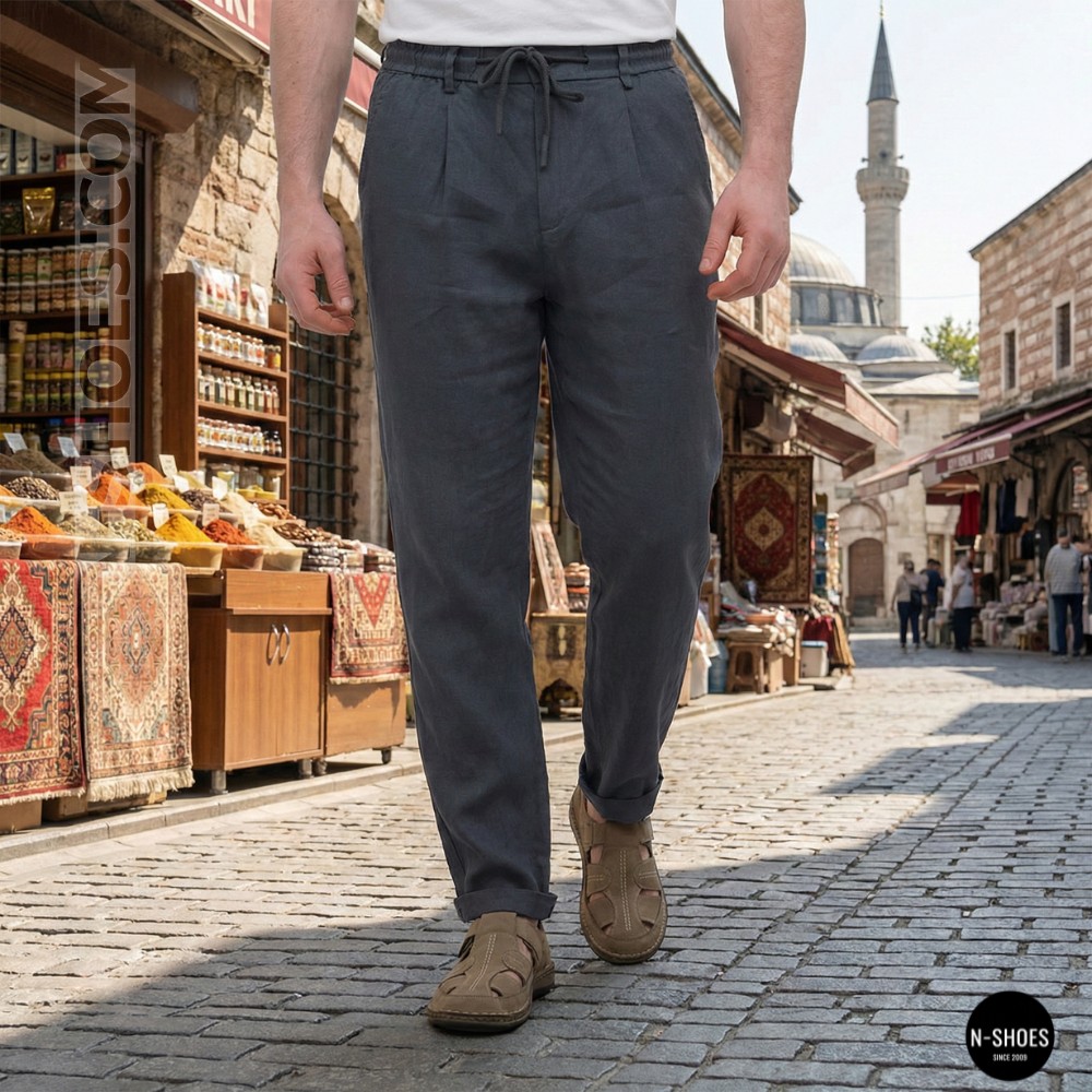 Бежеві чоловічі шкіряні туфлі-мокасини на липучці 211818 041 beige nubuk 6161