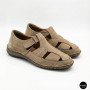 Бежеві чоловічі шкіряні туфлі-мокасини на липучці 211818 041 beige nubuk 6161