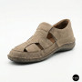 Бежеві чоловічі шкіряні туфлі-мокасини на липучці 211818 041 beige nubuk 6161