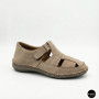 Бежеві чоловічі шкіряні туфлі-мокасини на липучці 211818 041 beige nubuk 6161