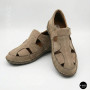 Бежеві чоловічі шкіряні туфлі-мокасини на липучці 211818 041 beige nubuk 6161