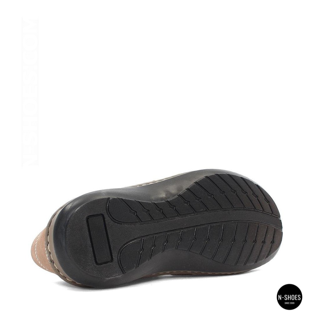 Бежеві чоловічі шкіряні туфлі-мокасини на липучці 211818 041 beige nubuk 6161