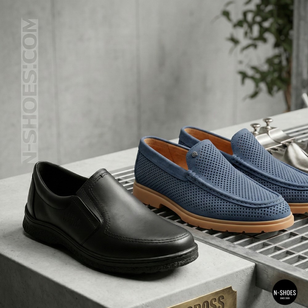 Mens Leather Slip-On Shoes Alex Bens 32-6179