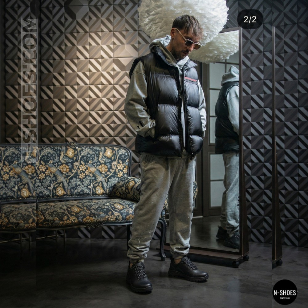 Чоловічі чорні шкіряні кросівки демісезонні Alex Bens 03-vm-340-1-03-6180