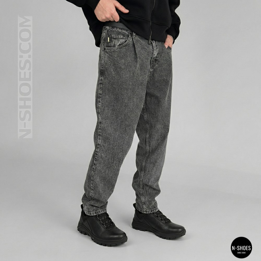 Чоловічі чорні шкіряні кросівки демісезонні Alex Bens 03-vm-340-1-03-6180