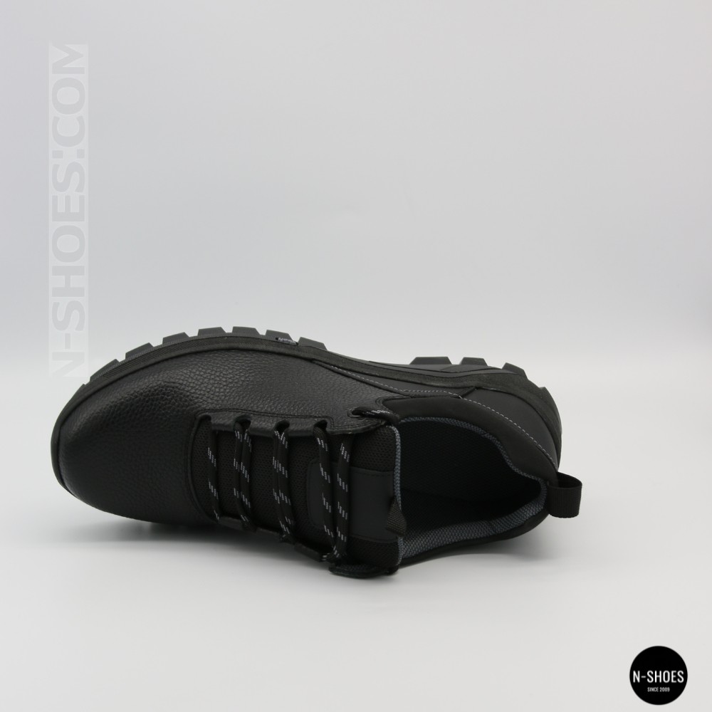 Чоловічі чорні шкіряні кросівки демісезонні Alex Bens 03-vm-340-1-03-6180