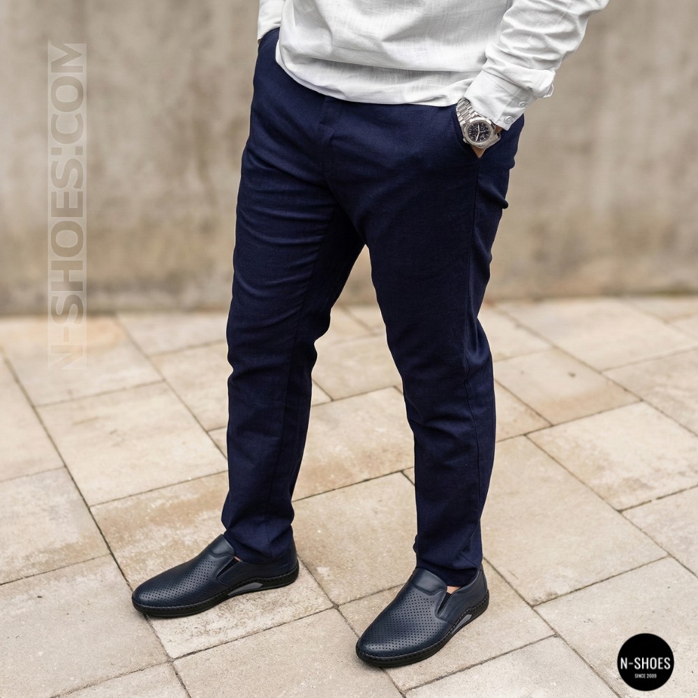 Чоловічі літні туфлі-мокасини з перфорацією Mens 211850 6182 сині