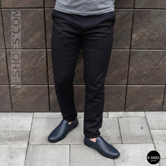 Чоловічі літні туфлі-мокасини з перфорацією Mens 211850 6182 сині