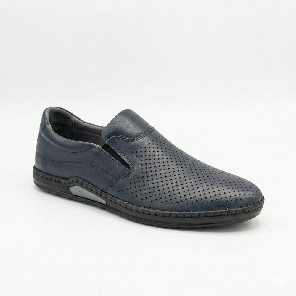 Чоловічі літні туфлі-мокасини з перфорацією Mens 211850 6182 сині
