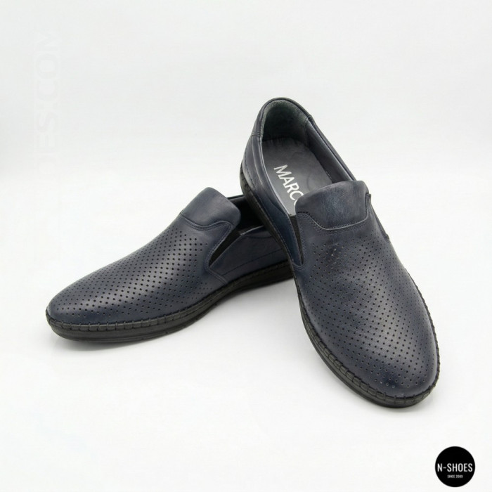 Чоловічі літні туфлі-мокасини з перфорацією Mens 211850 6182 сині