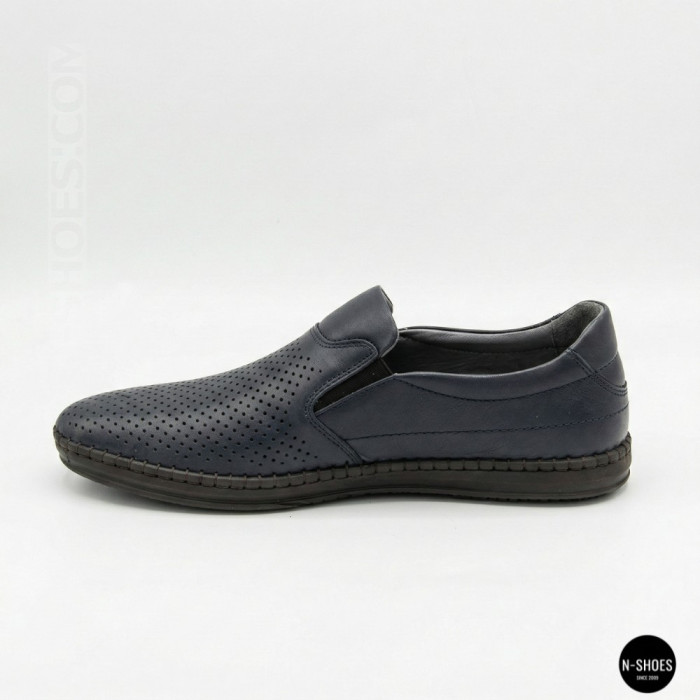 Чоловічі літні туфлі-мокасини з перфорацією Mens 211850 6182 сині