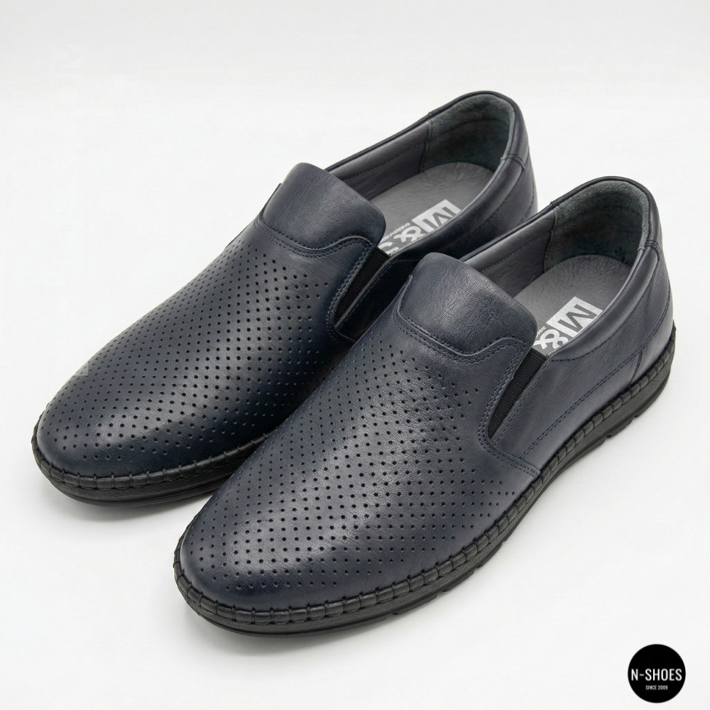 Чоловічі літні туфлі-мокасини з перфорацією Mens 211850 6182 сині