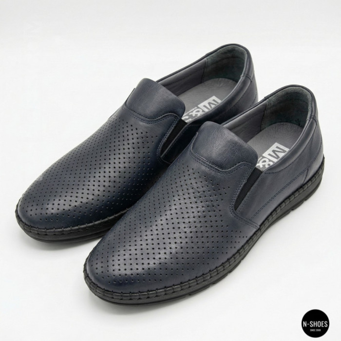 Чоловічі літні туфлі-мокасини з перфорацією Mens 211850 6182 сині