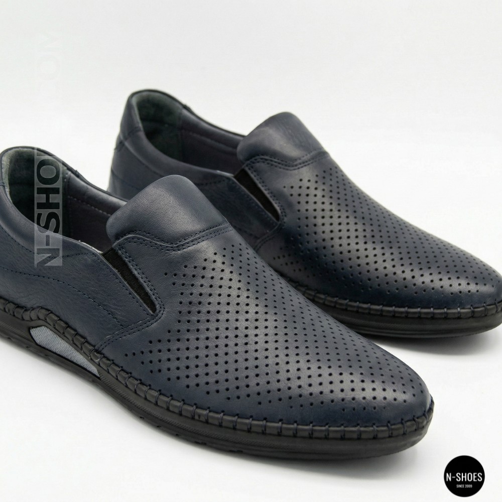 Чоловічі літні туфлі-мокасини з перфорацією Mens 211850 6182 сині