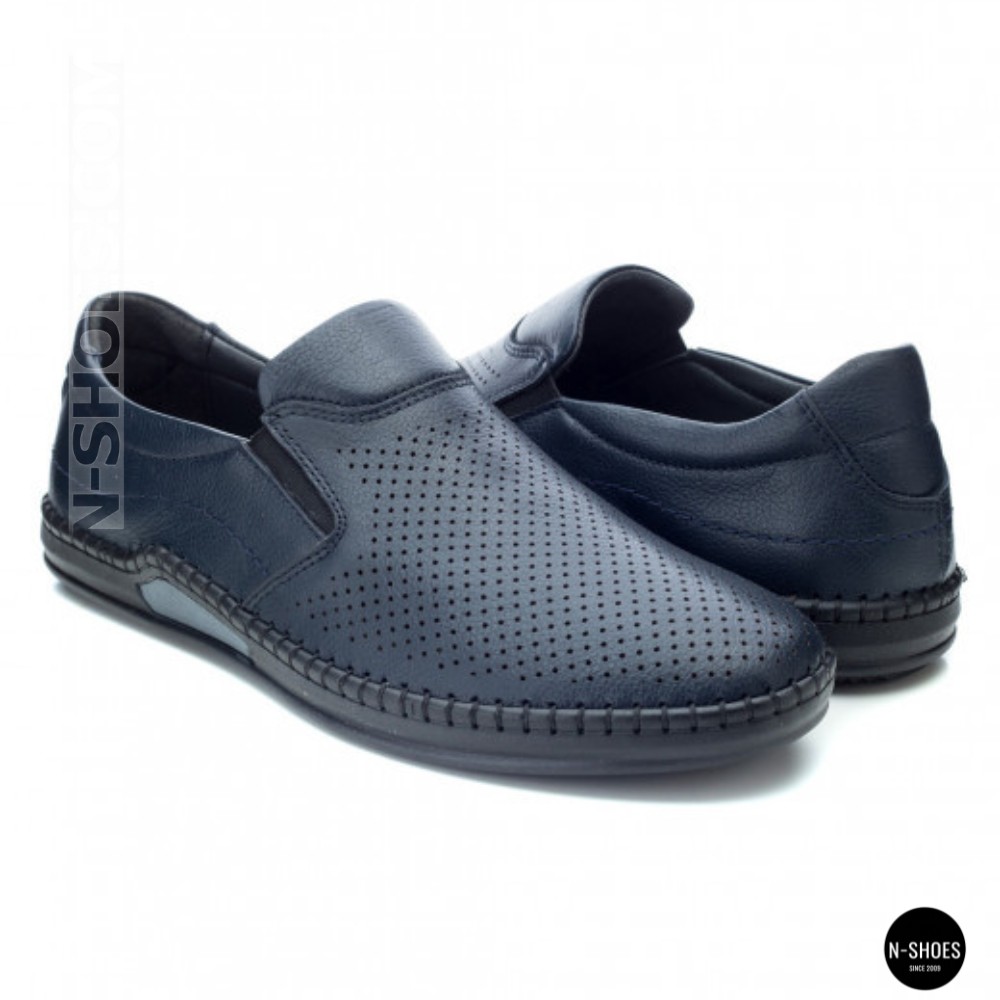 Чоловічі літні туфлі-мокасини з перфорацією Mens 211850 6182 сині