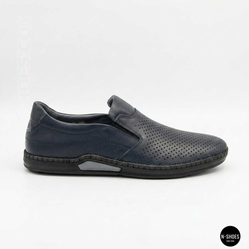 Чоловічі літні туфлі-мокасини з перфорацією Mens 211850 6182 сині