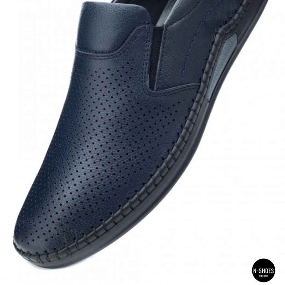 Чоловічі літні туфлі-мокасини з перфорацією Mens 211850 6182 сині