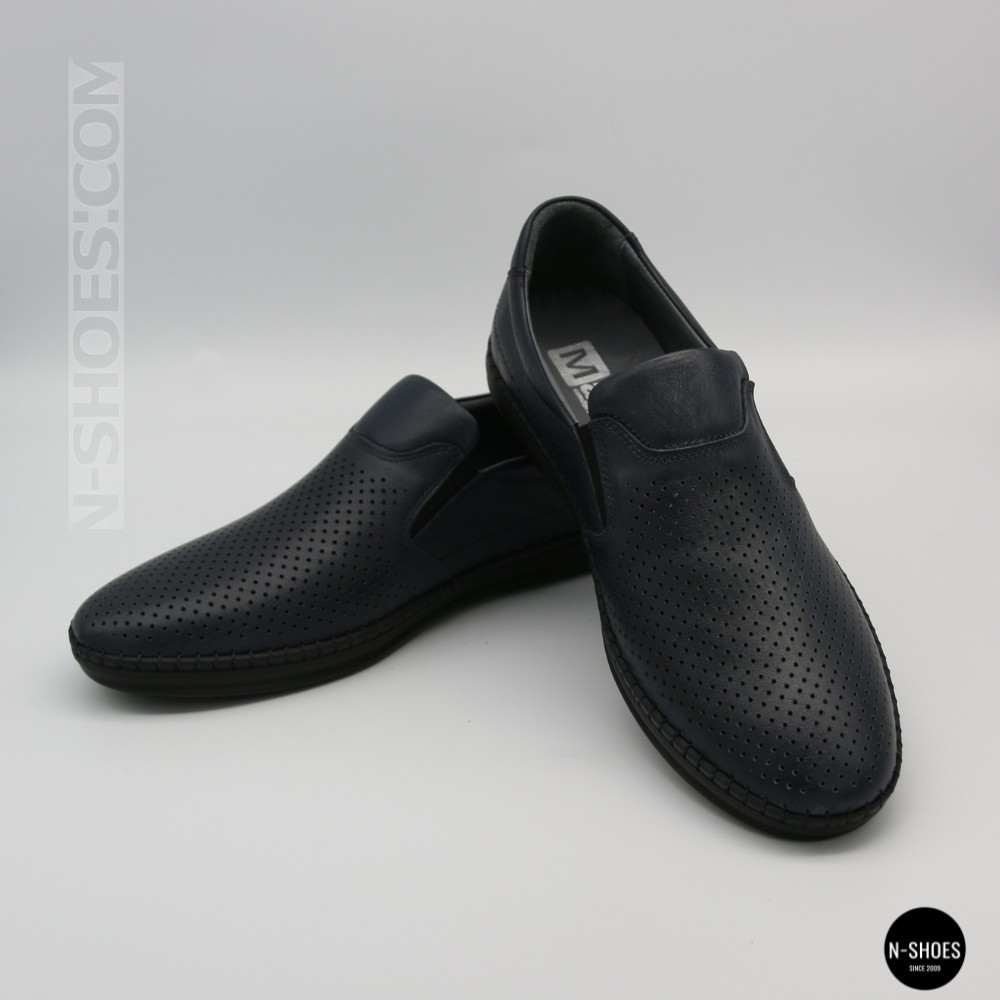 Чоловічі літні туфлі-мокасини з перфорацією Mens 211850 6182 сині