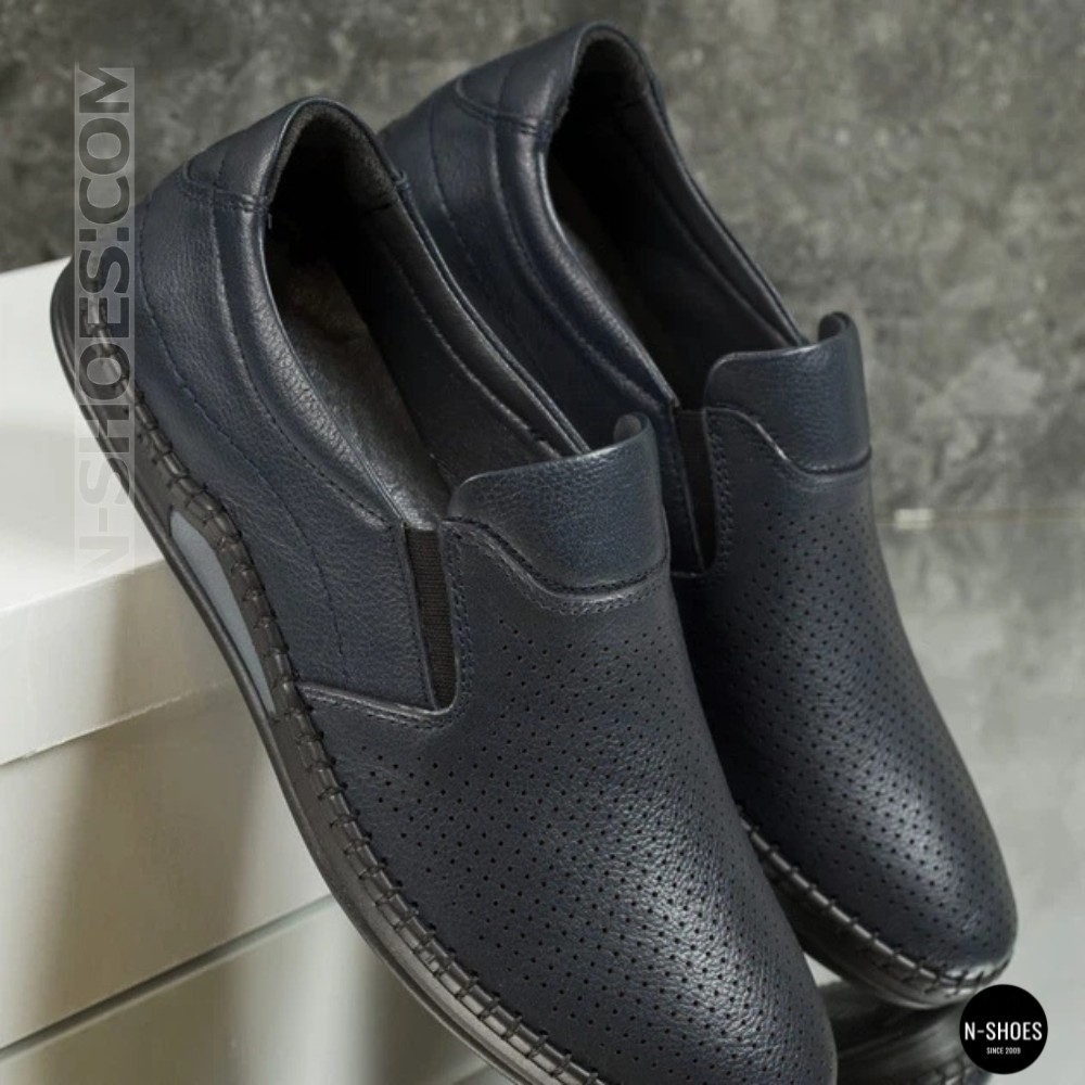 Чоловічі літні туфлі-мокасини з перфорацією Mens 211850 6182 сині