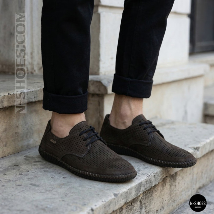 Чоловічі літні туфлі-мокасини із сірого нубуку Mens 211832 177 grey nubuk 6195