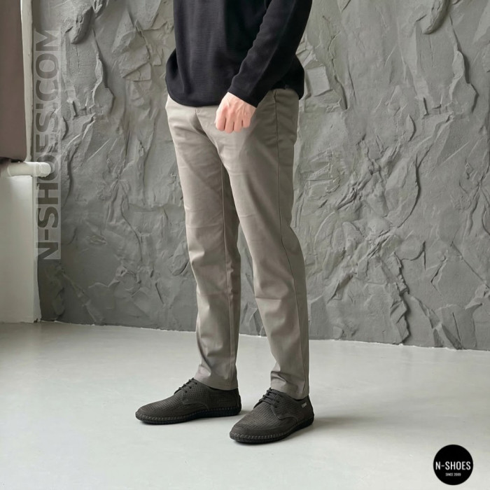 Чоловічі літні туфлі-мокасини із сірого нубуку Mens 211832 177 grey nubuk 6195
