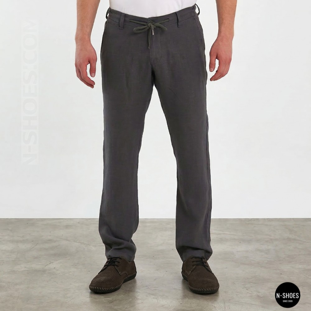 Мужские летние туфли-мокасины из серого нубука Mens 211832 177 grey nubuk 6195