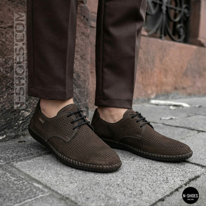 Чоловічі літні туфлі-мокасини із сірого нубуку Mens 211832 177 grey nubuk 6195