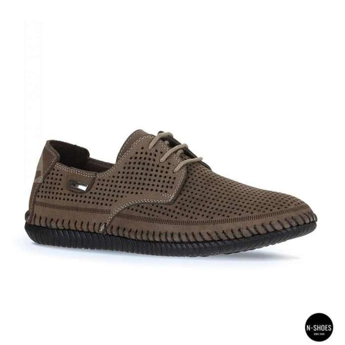 Чоловічі літні туфлі-мокасини із сірого нубуку Mens 211832 177 grey nubuk 6195