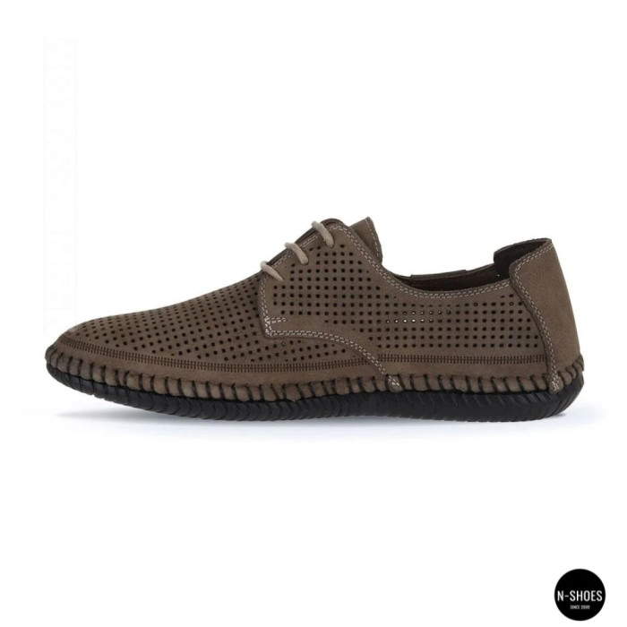 Чоловічі літні туфлі-мокасини із сірого нубуку Mens 211832 177 grey nubuk 6195