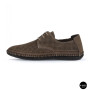 Мужские летние туфли-мокасины из серого нубука Mens 211832 177 grey nubuk 6195