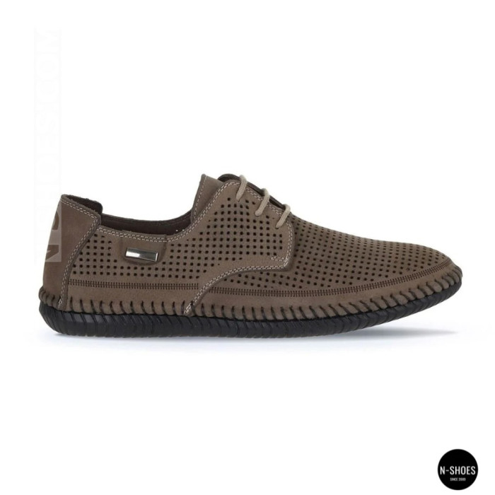 Чоловічі літні туфлі-мокасини із сірого нубуку Mens 211832 177 grey nubuk 6195