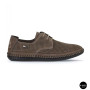 Мужские летние туфли-мокасины из серого нубука Mens 211832 177 grey nubuk 6195