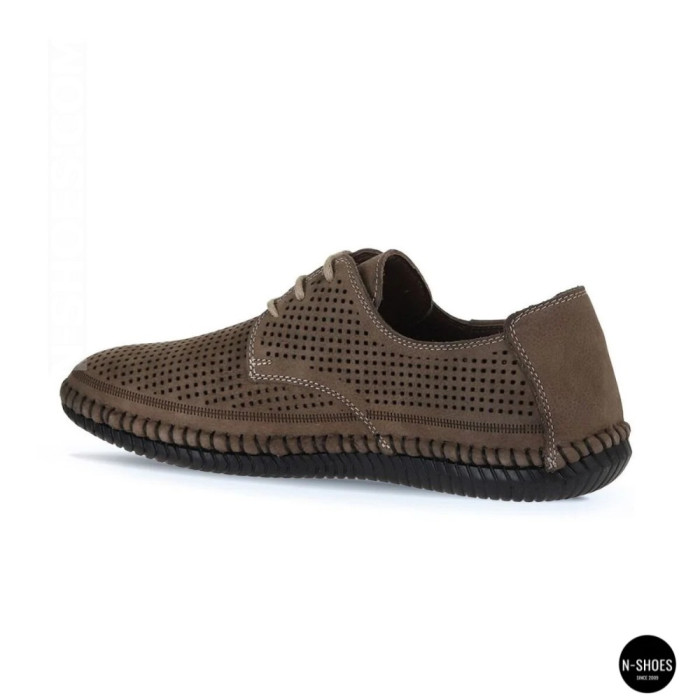 Чоловічі літні туфлі-мокасини із сірого нубуку Mens 211832 177 grey nubuk 6195
