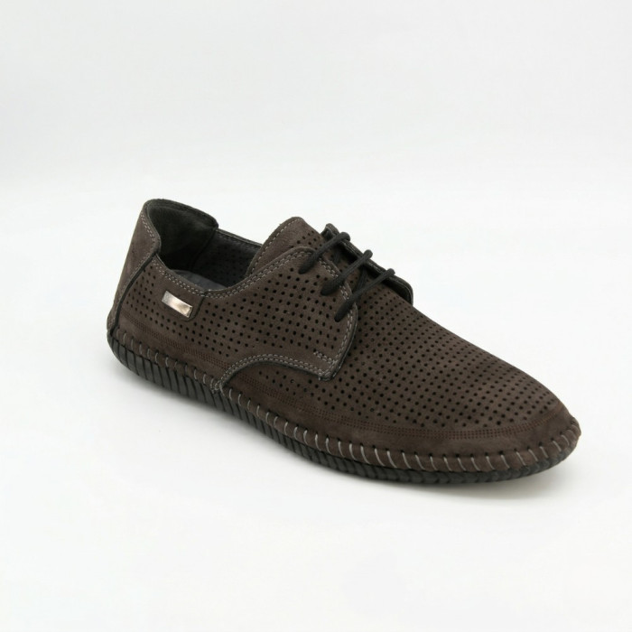 Чоловічі літні туфлі-мокасини із сірого нубуку Mens 211832 177 grey nubuk 6195