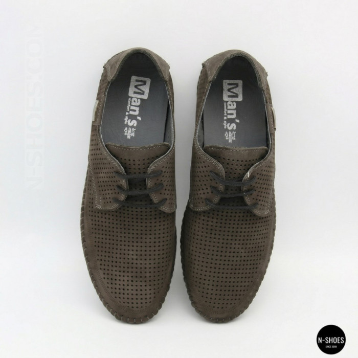 Чоловічі літні туфлі-мокасини із сірого нубуку Mens 211832 177 grey nubuk 6195