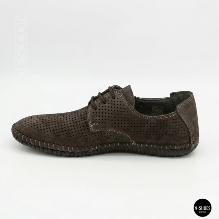Чоловічі літні туфлі-мокасини із сірого нубуку Mens 211832 177 grey nubuk 6195