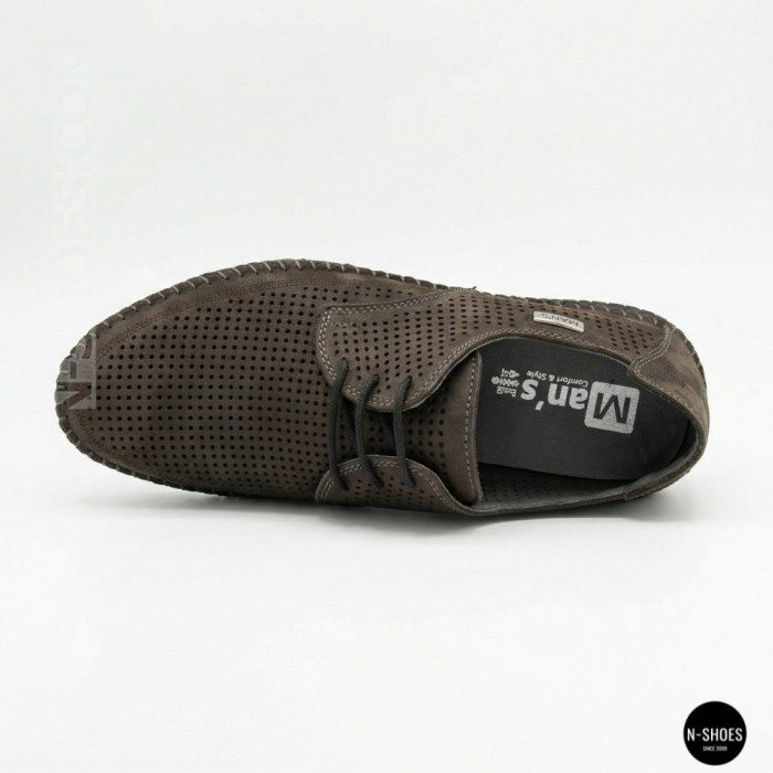 Чоловічі літні туфлі-мокасини із сірого нубуку Mens 211832 177 grey nubuk 6195