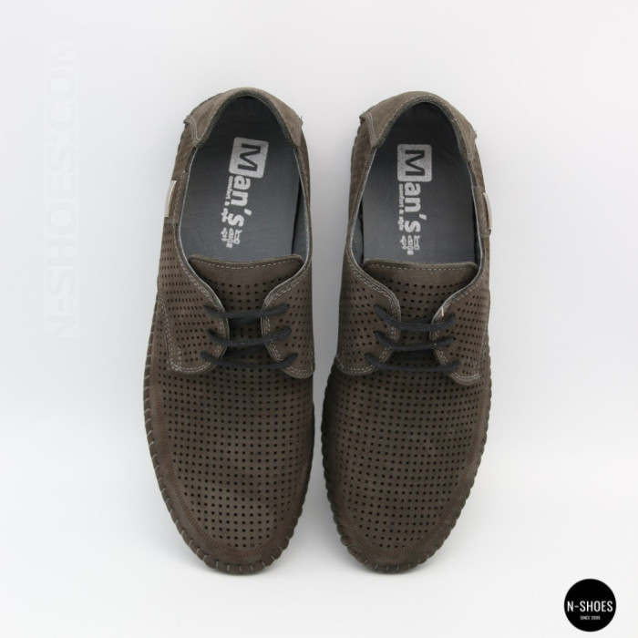 Чоловічі літні туфлі-мокасини із сірого нубуку Mens 211832 177 grey nubuk 6195