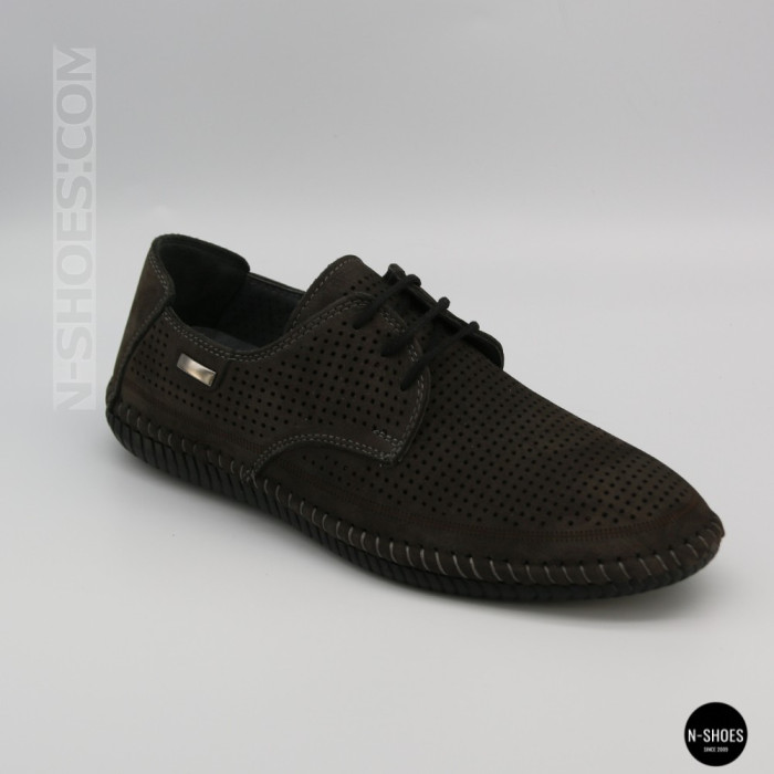 Чоловічі літні туфлі-мокасини із сірого нубуку Mens 211832 177 grey nubuk 6195