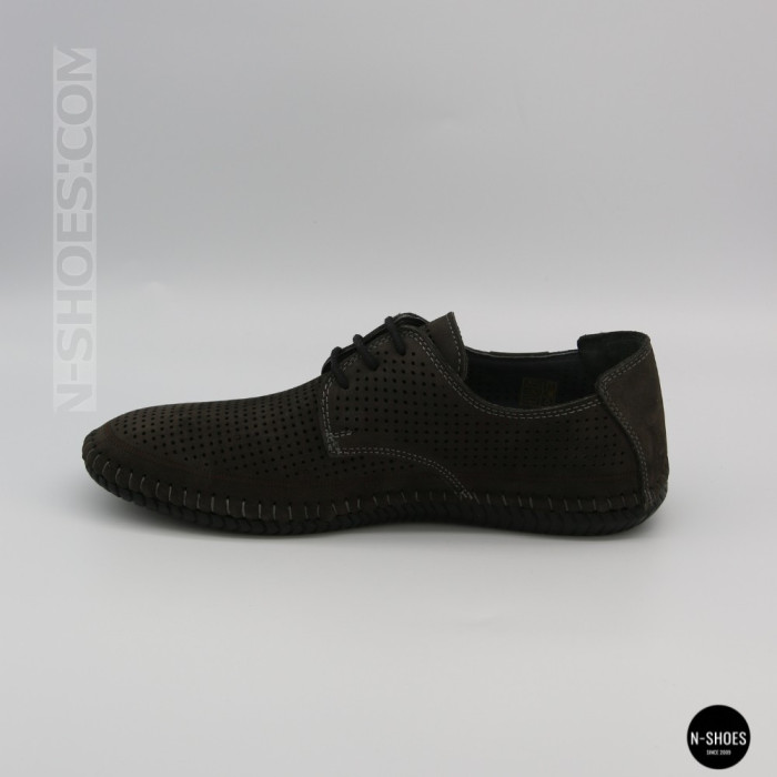 Чоловічі літні туфлі-мокасини із сірого нубуку Mens 211832 177 grey nubuk 6195