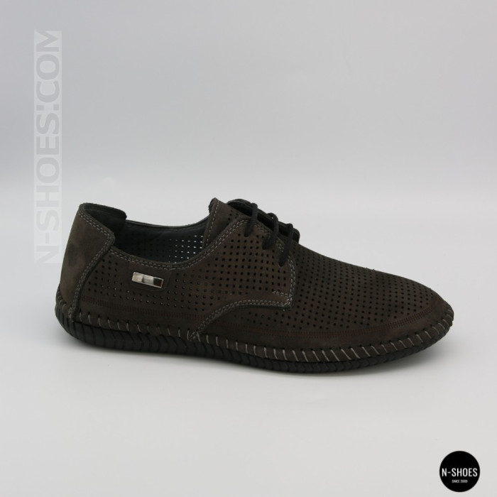 Чоловічі літні туфлі-мокасини із сірого нубуку Mens 211832 177 grey nubuk 6195