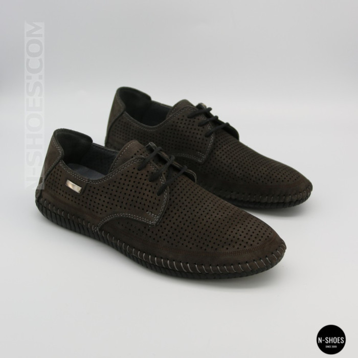 Чоловічі літні туфлі-мокасини із сірого нубуку Mens 211832 177 grey nubuk 6195