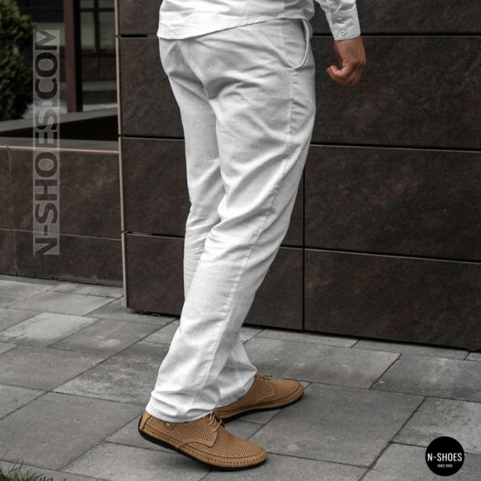 Чоловічі літні бежеві шкіряні мокасини N-SHOES Mens 211829 177 beige nubuk 6196