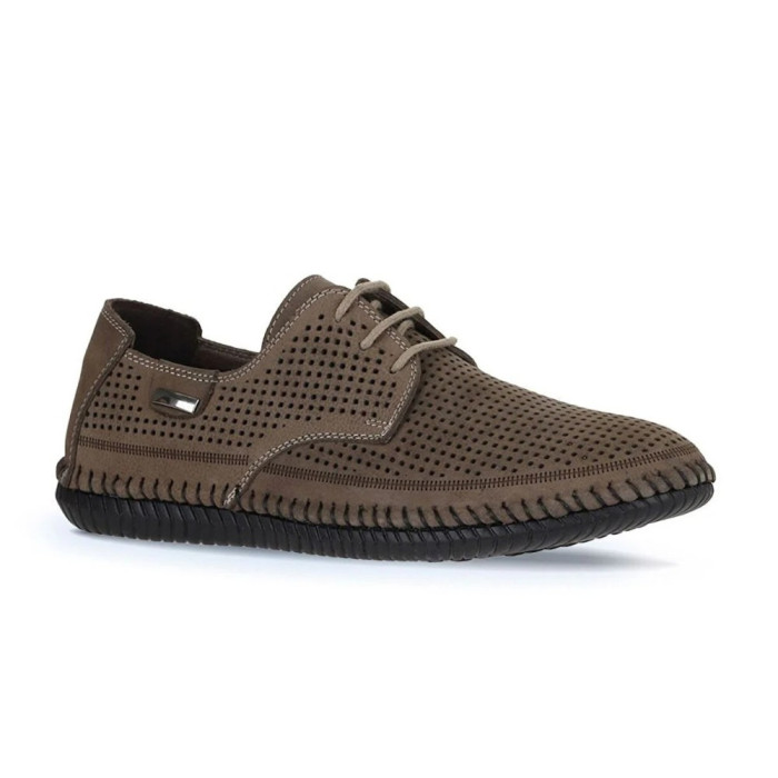 Чоловічі літні бежеві шкіряні мокасини N-SHOES Mens 211829 177 beige nubuk 6196